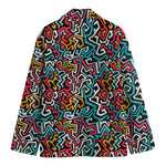 Abstract Funky Pattern Print Men's Cotton Blazer