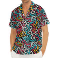 Abstract Funky Pattern Print Men's Deep V-Neck Shirt