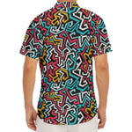 Abstract Funky Pattern Print Men's Deep V-Neck Shirt