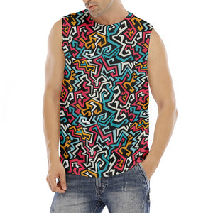 Abstract Funky Pattern Print Men's Fitness Tank Top