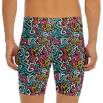 Abstract Funky Pattern Print Men's Long Boxer Briefs