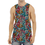 Abstract Funky Pattern Print Men's Muscle Tank Top