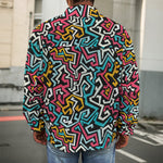 Abstract Funky Pattern Print Men's Shirt Jacket