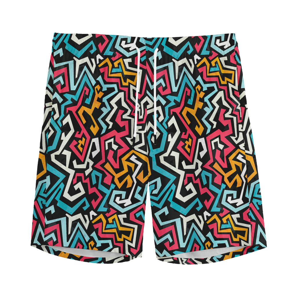 Abstract Funky Pattern Print Men's Sports Shorts