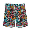 Abstract Funky Pattern Print Men's Athletic Shorts
