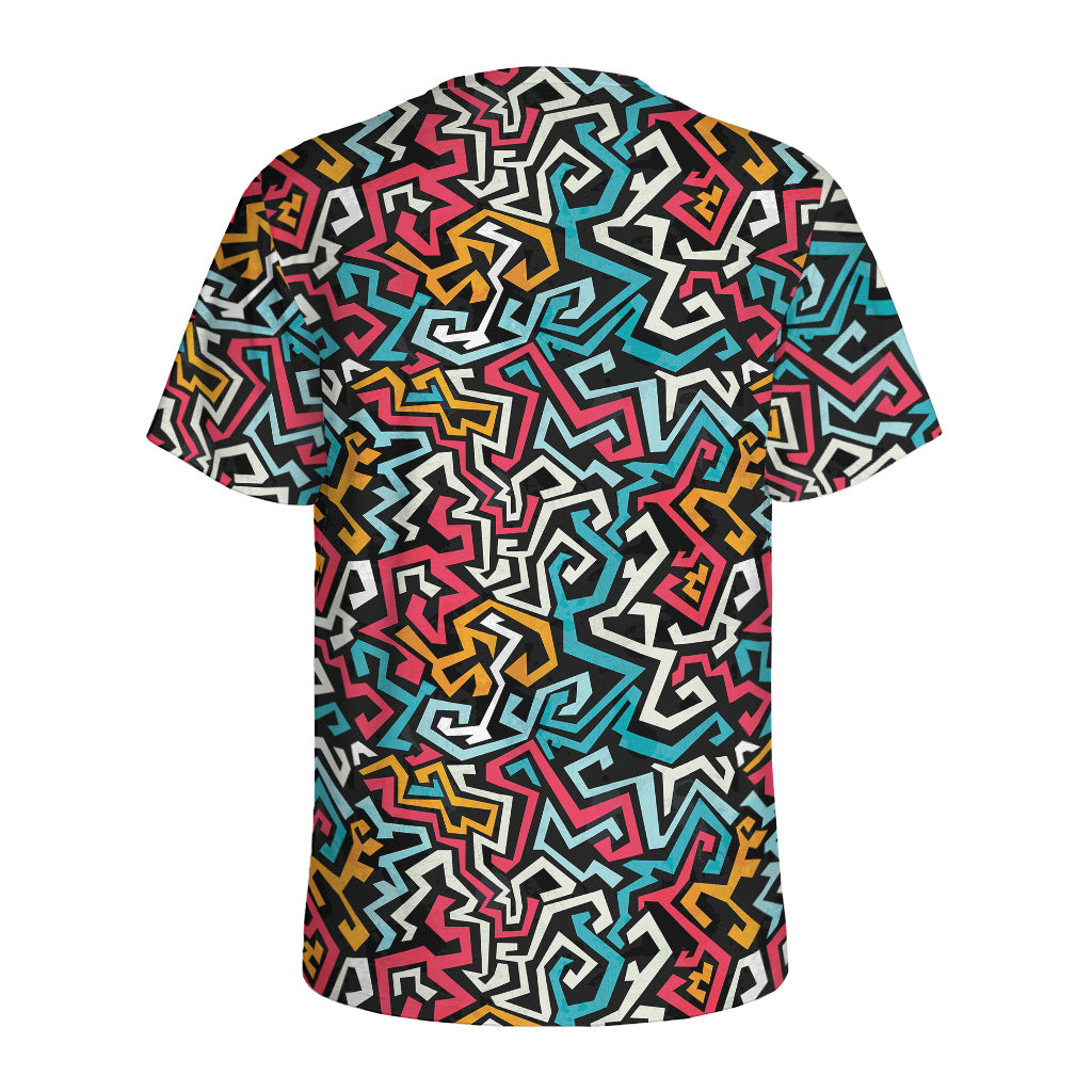 Abstract Funky Pattern Print Men's Sports T-Shirt