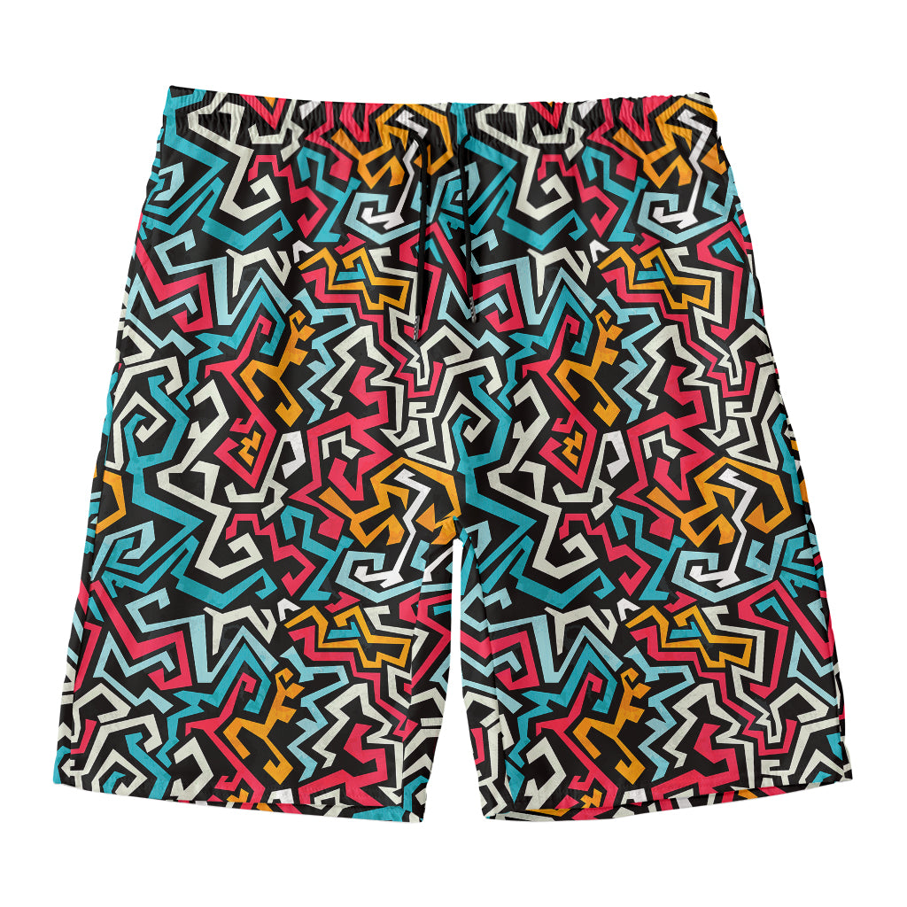Abstract Funky Pattern Print Men's Swim Trunks