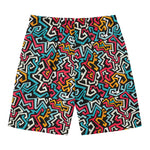Abstract Funky Pattern Print Men's Swim Trunks