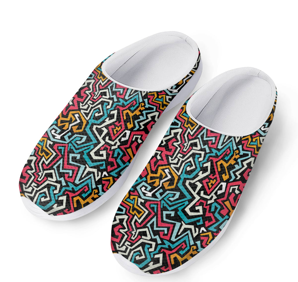 Abstract Funky Pattern Print Mesh Casual Shoes