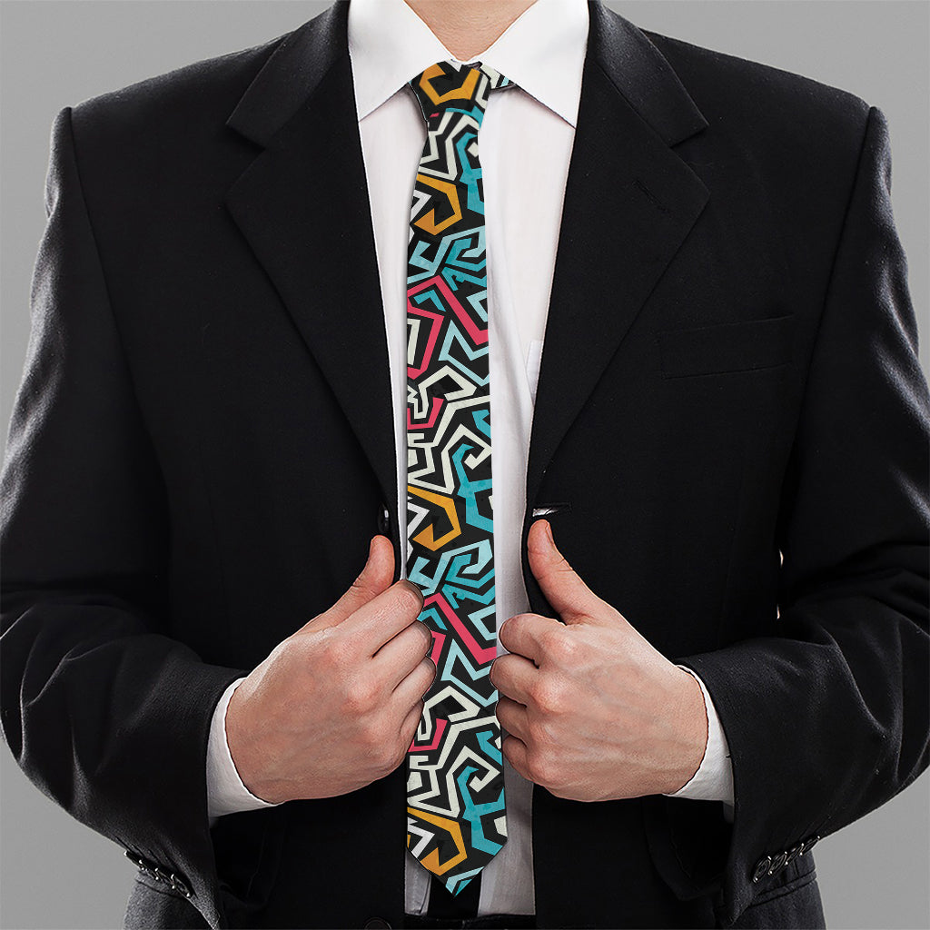 Abstract Funky Pattern Print Necktie