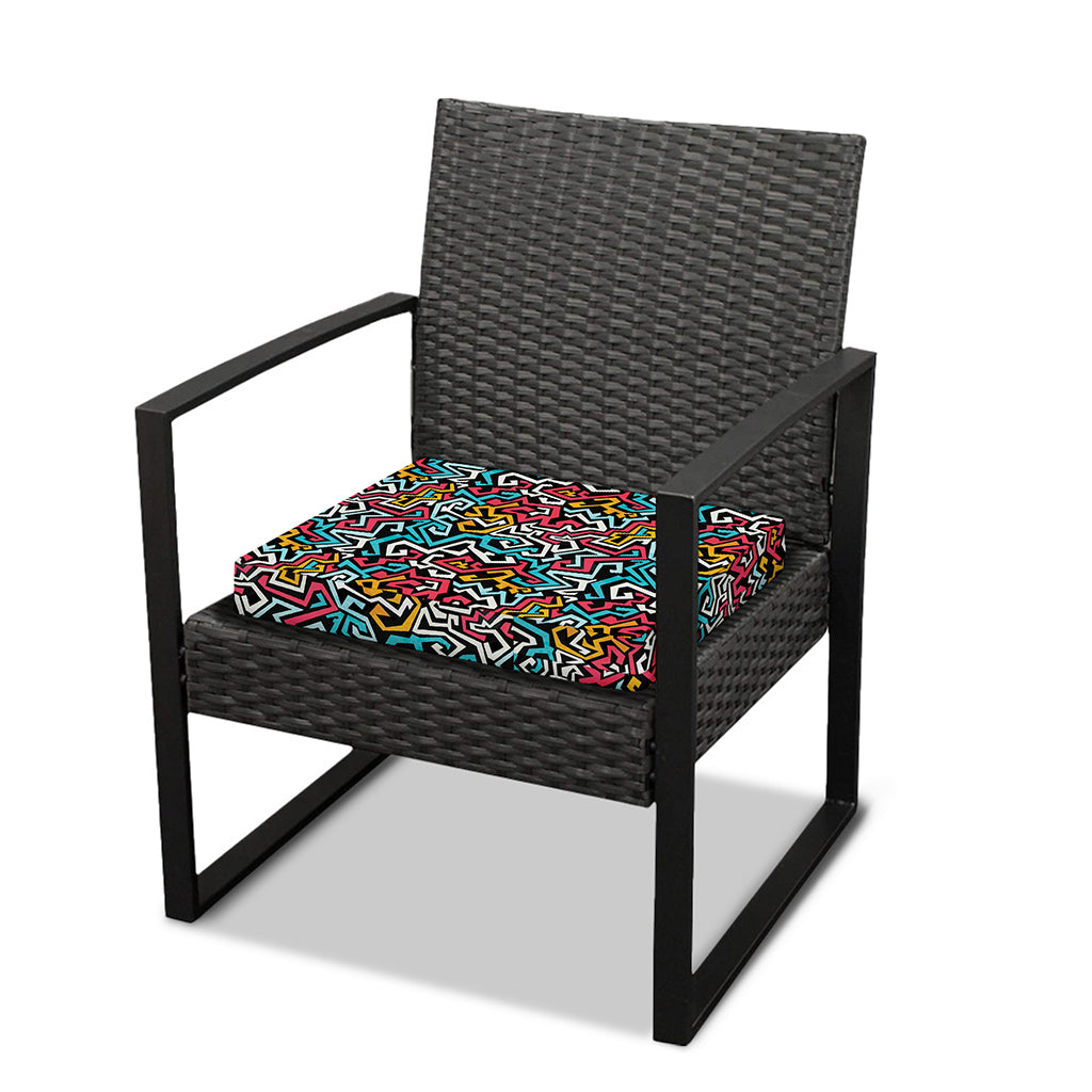 Abstract Funky Pattern Print Outdoor Seat Cushion Cover