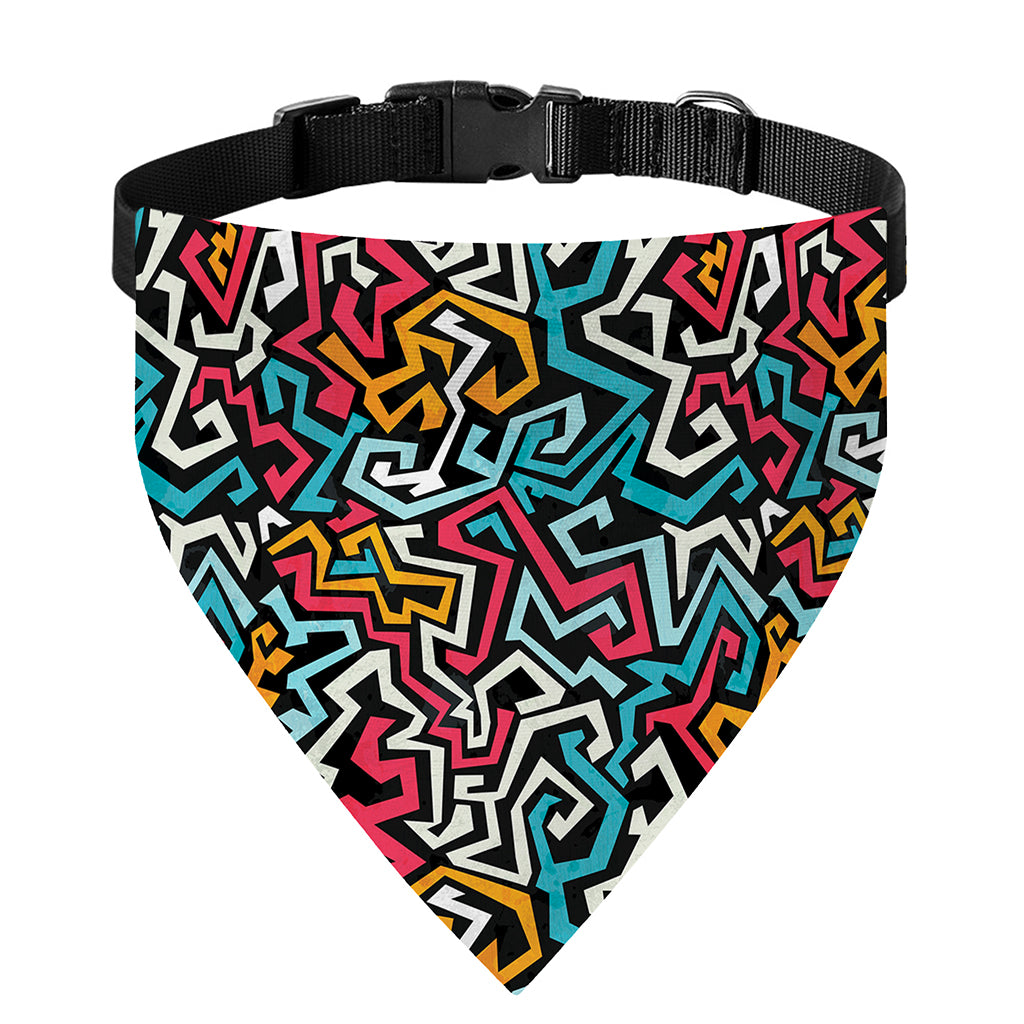Abstract Funky Pattern Print Over The Collar Dog Bandana