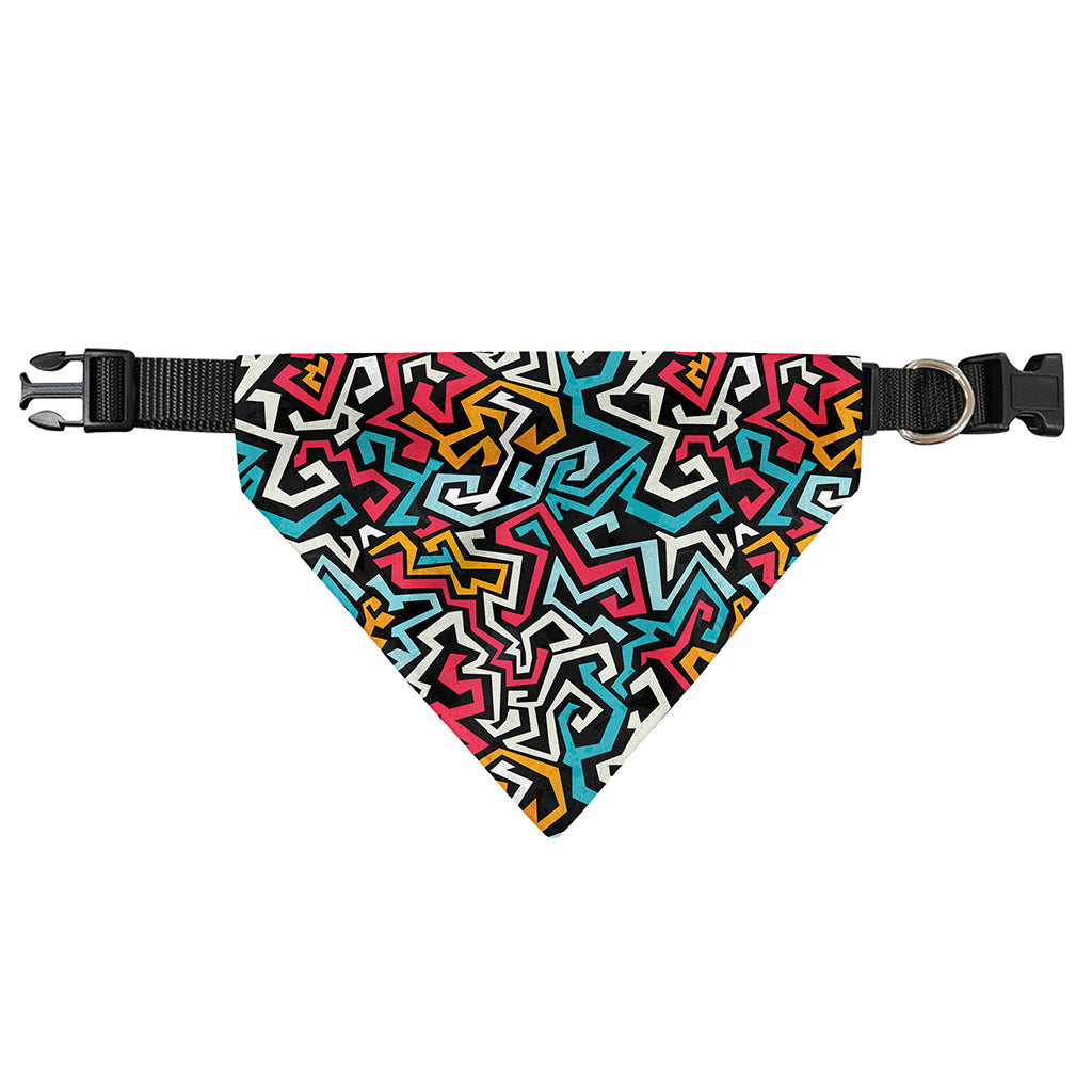 Abstract Funky Pattern Print Over The Collar Dog Bandana