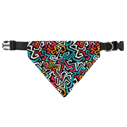 Abstract Funky Pattern Print Over The Collar Dog Bandana