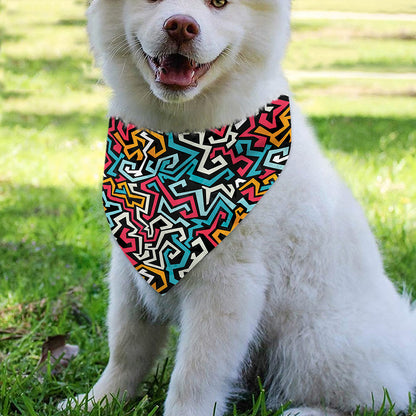 Abstract Funky Pattern Print Over The Collar Dog Bandana