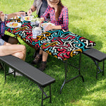 Abstract Funky Pattern Print Picnic Table Cover