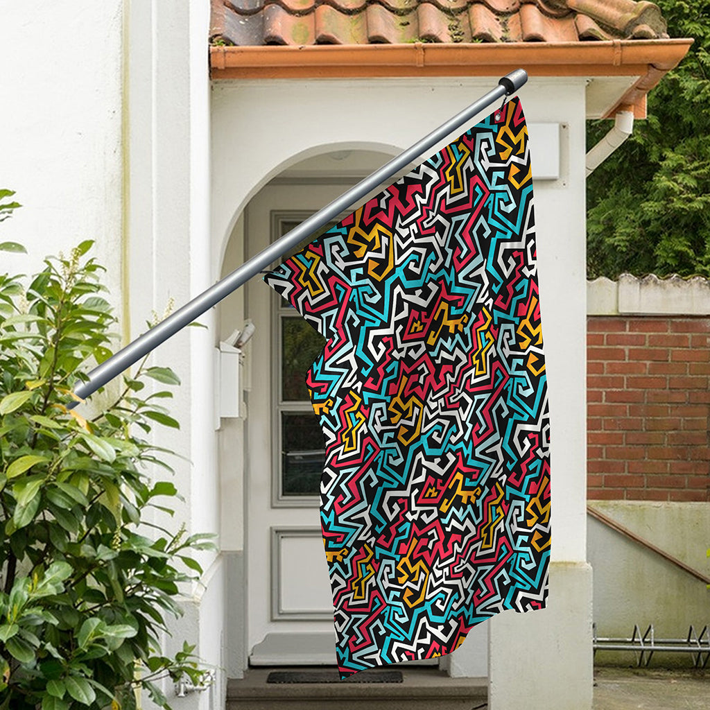 Abstract Funky Pattern Print Polyester Flag