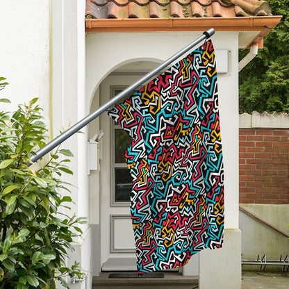 Abstract Funky Pattern Print Polyester Flag