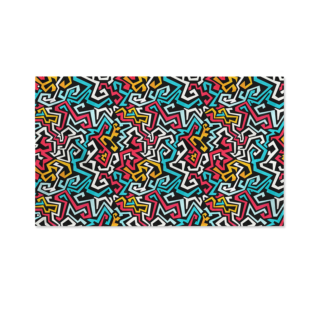 Abstract Funky Pattern Print Polyester Flag