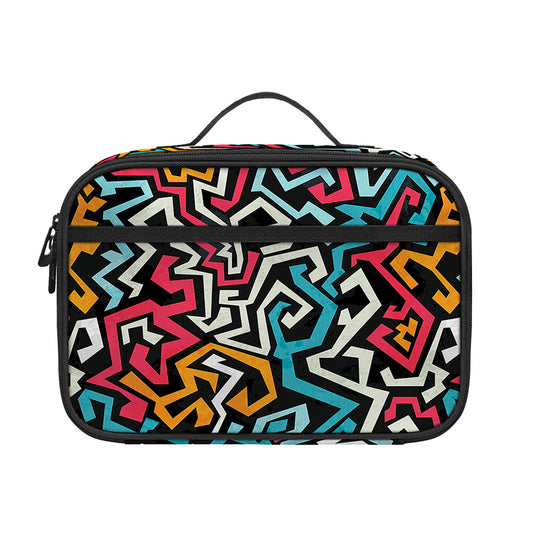 Abstract Funky Pattern Print Portable Lunch Bag
