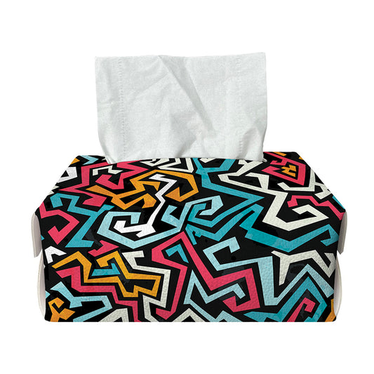 Abstract Funky Pattern Print Rectangle Tissue Box Cover