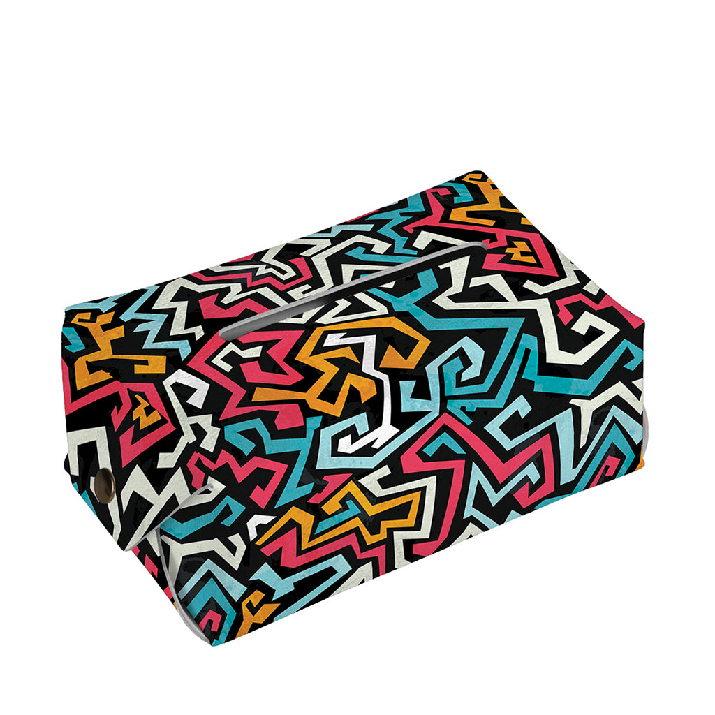 Abstract Funky Pattern Print Rectangle Tissue Box Cover