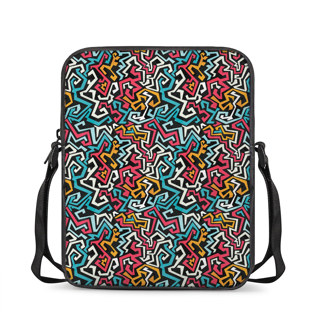 Abstract Funky Pattern Print Rectangular Crossbody Bag