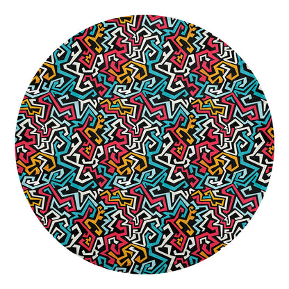 Abstract Funky Pattern Print Round Blanket