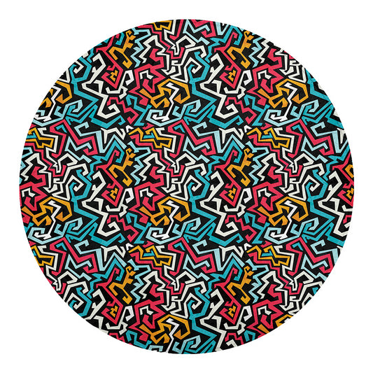 Abstract Funky Pattern Print Round Blanket