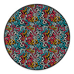 Abstract Funky Pattern Print Round Floor Mat