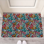 Abstract Funky Pattern Print Rubber Doormat