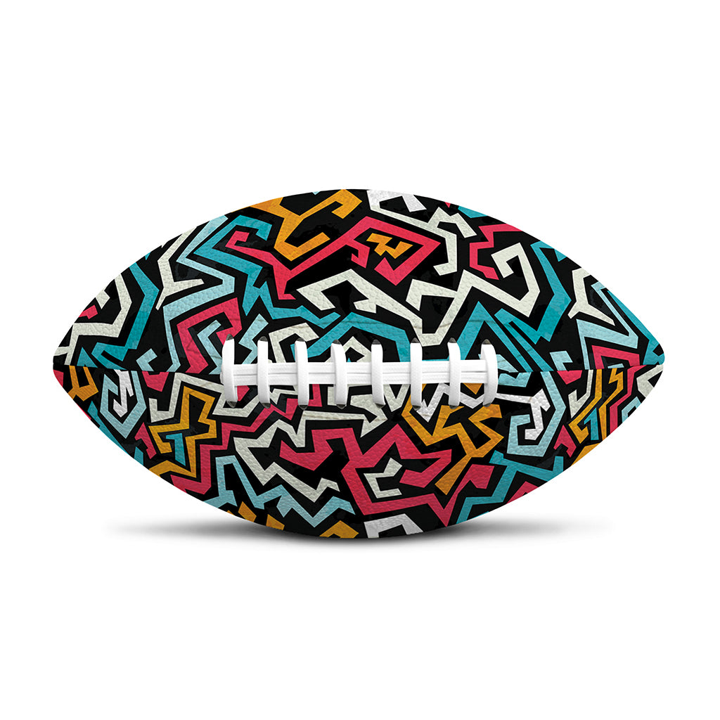 Abstract Funky Pattern Print Rugby Ball