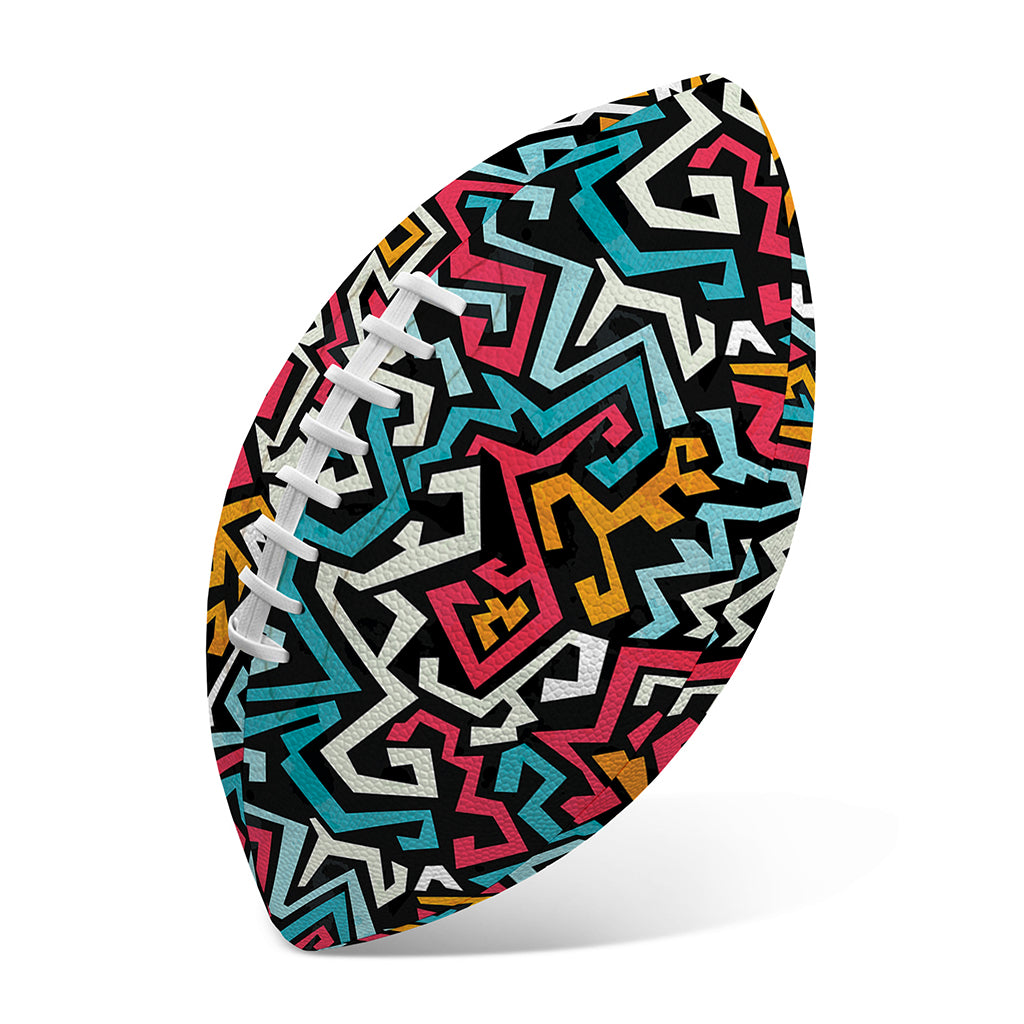 Abstract Funky Pattern Print Rugby Ball