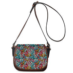 Abstract Funky Pattern Print Saddle Bag