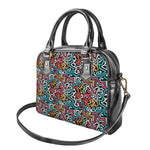 Abstract Funky Pattern Print Shoulder Handbag