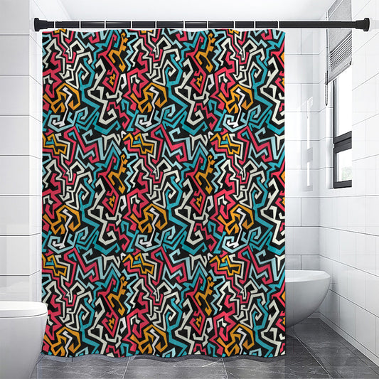 Abstract Funky Pattern Print Shower Curtain