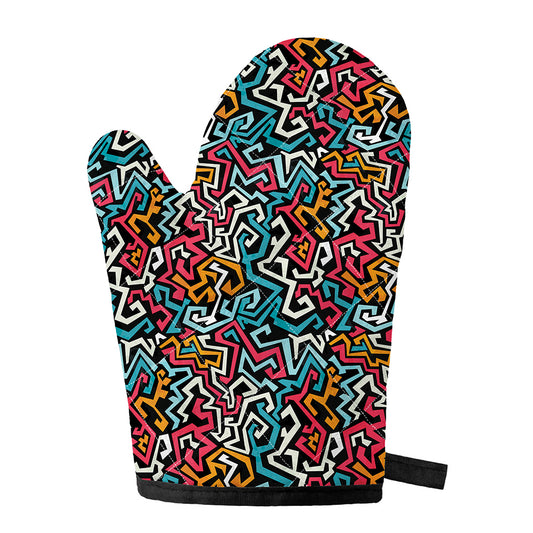 Abstract Funky Pattern Print Single Oven Mitt