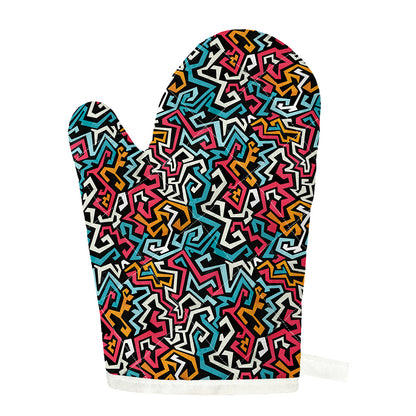 Abstract Funky Pattern Print Single Oven Mitt