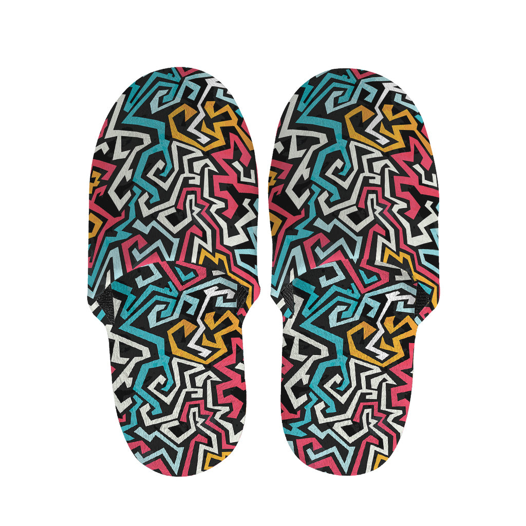 Abstract Funky Pattern Print Slippers