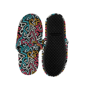 Abstract Funky Pattern Print Slippers