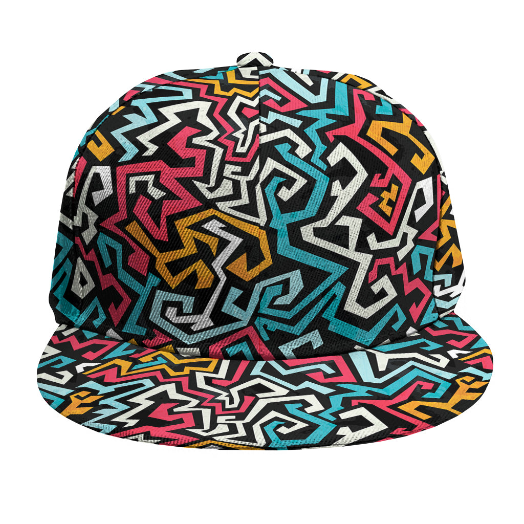 Abstract Funky Pattern Print Snapback Cap