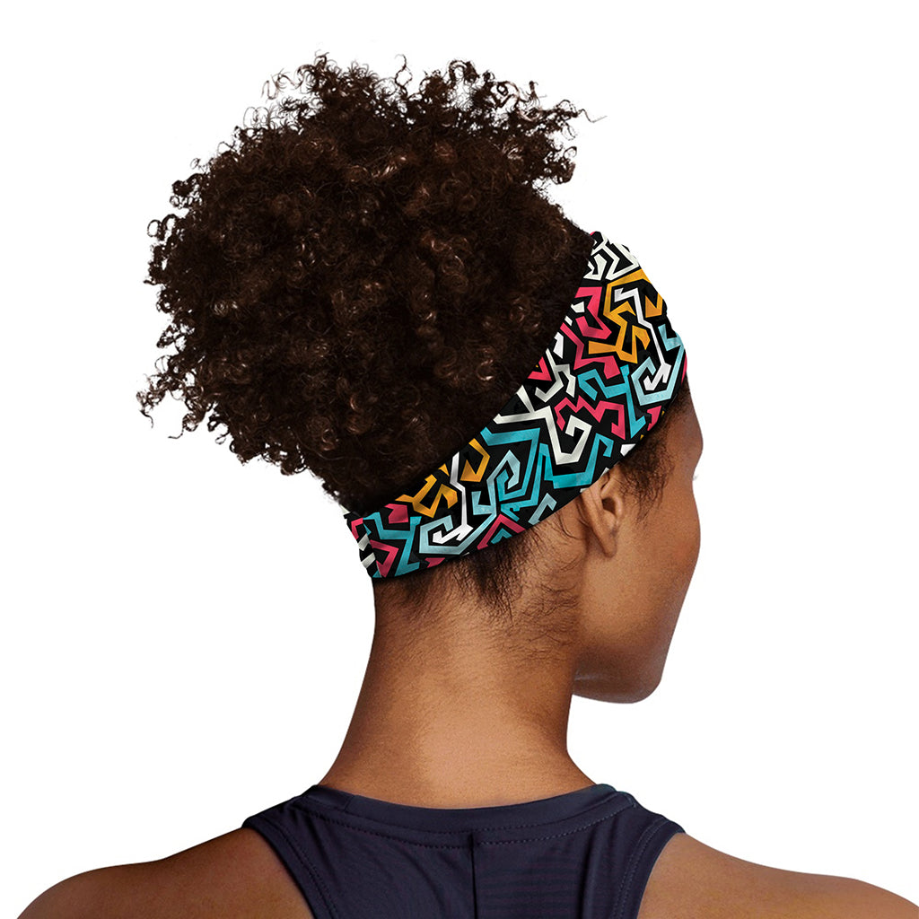 Abstract Funky Pattern Print Sports Headband