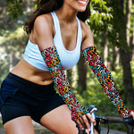 Abstract Funky Pattern Print Sun Protection Arm Sleeves
