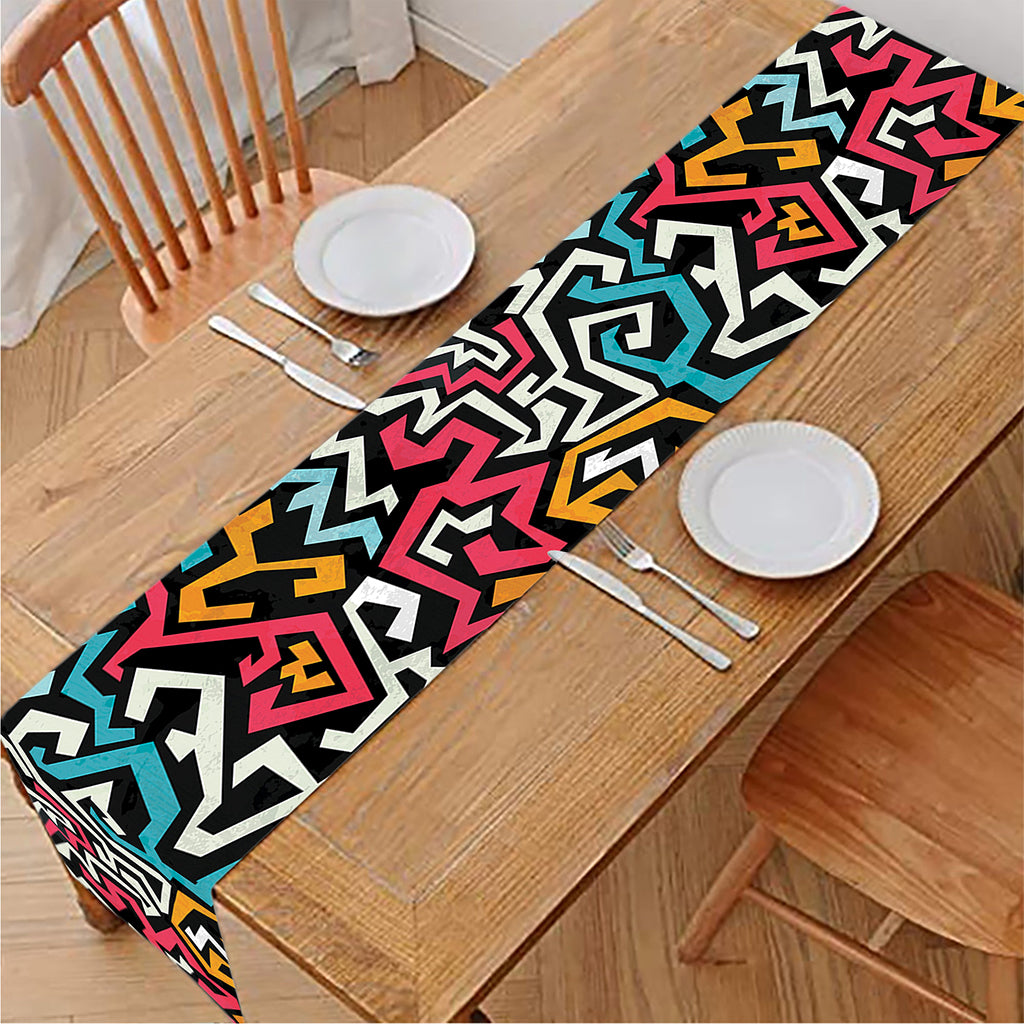 Abstract Funky Pattern Print Table Runner