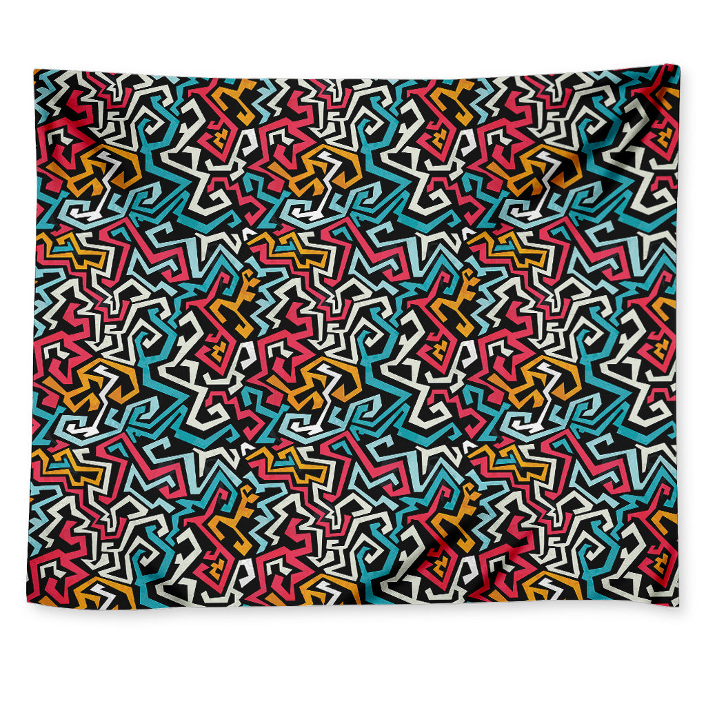 Abstract Funky Pattern Print Tapestry