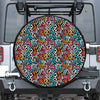 Abstract Funky Pattern Print Tire Cover