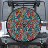 Abstract Funky Pattern Print Tire Cover With Camera Hole