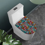 Abstract Funky Pattern Print Toilet Lid Cover