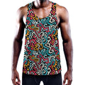 Abstract Funky Pattern Print Men's Workout Tank Top