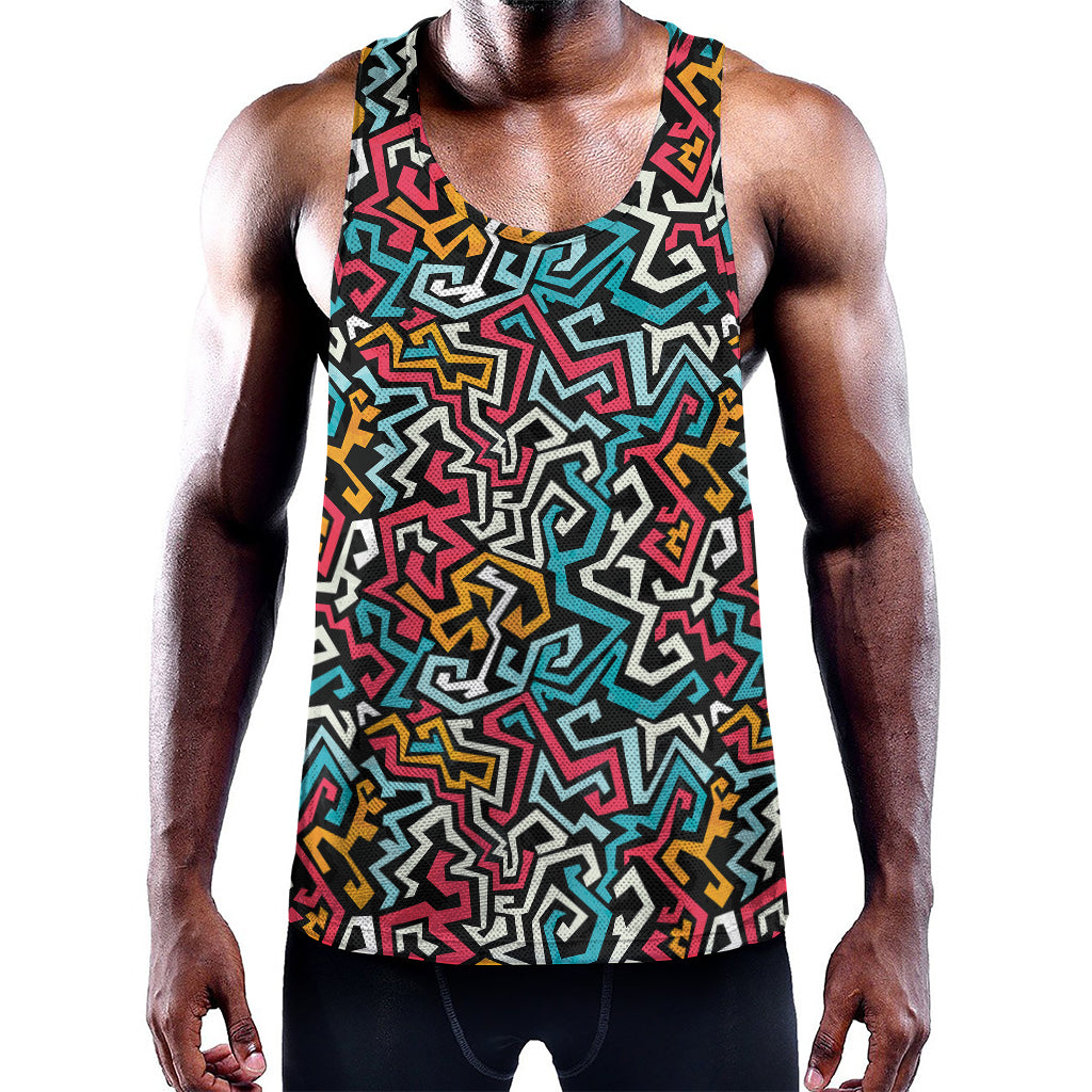 Abstract Funky Pattern Print Training Tank Top